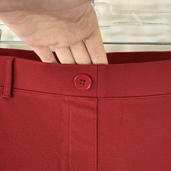 Betabrand Pants Women's Medium Solid Red Pull On Stretch Mid Rise - Picture 4 of 9